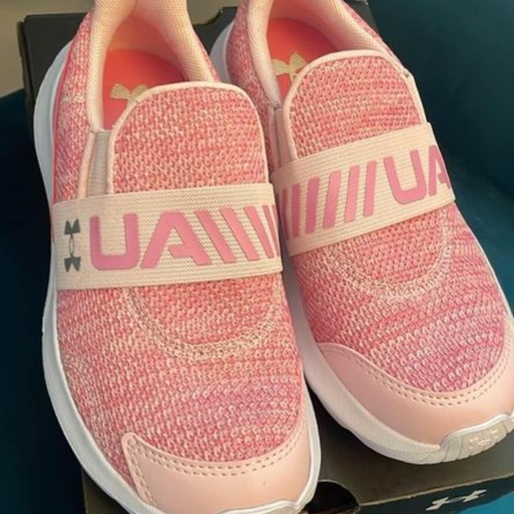 BRAND NEW youth girl under armour gps surge 3 slip-on pink shoes size 2Y & 7Y - Picture 7 of 8